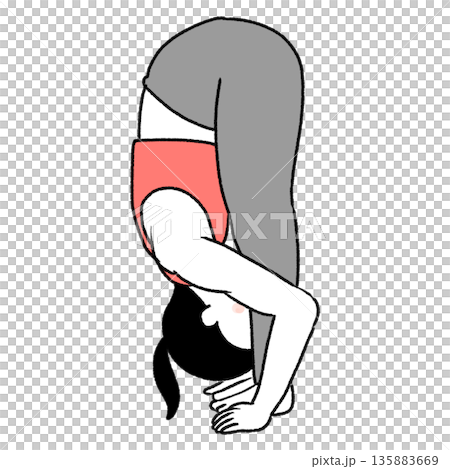 A simple and cute illustration of a woman doing yoga poses A simple and cute illustration of a woman doing yoga poses 135883669