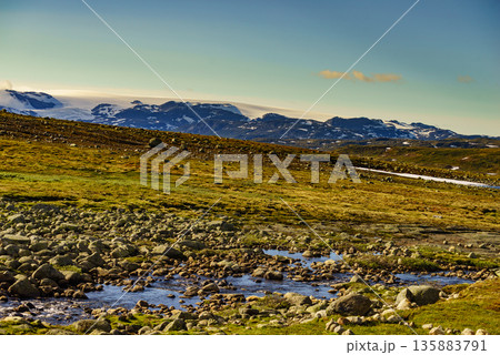 Hardangervidda mountain plateau landscape, Norway Hardangervidda mountain plateau landscape, Norway 135883791