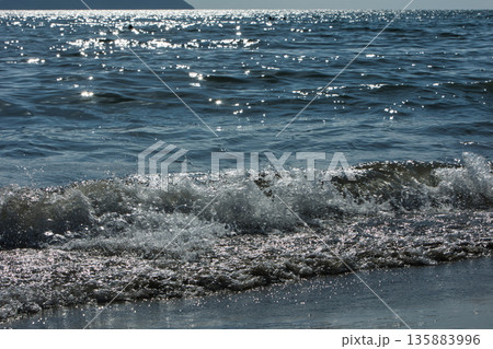 Sea waves in Vlore, Albania, August 2025 135883996