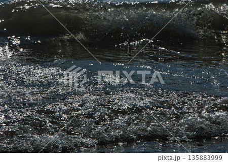 Sea waves in Vlore, Albania, August 2025 135883999