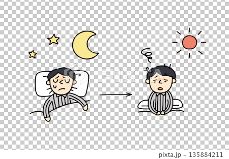 Illustration of a man sleeping Illustration of a man sleeping 135884211