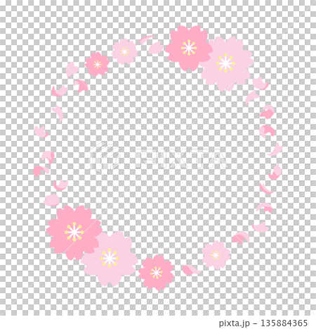 桜のフレーム 135884365