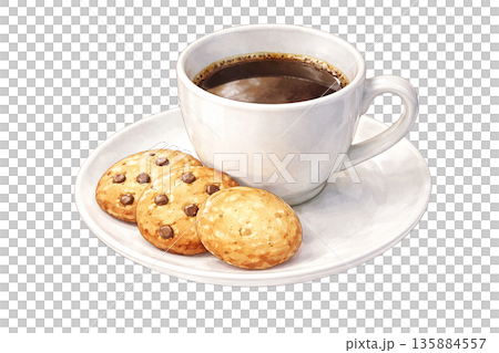 咖啡餅乾套裝咖啡館小吃休息插圖 135884557