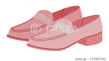 Pink tassel loafer shoe women flat pair. Raised vamp casual dress footwear for office lunch weekend stroll. Technical Pink tassel loafer shoe women flat pair. Raised vamp casual dress footwear for office lunch weekend stroll. Technical 135885302