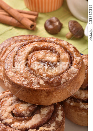 Freshly baked cinnamon roll Freshly baked cinnamon roll 135885313