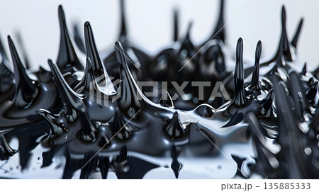 磁力で立ち上がるフェロフルイド 135885333