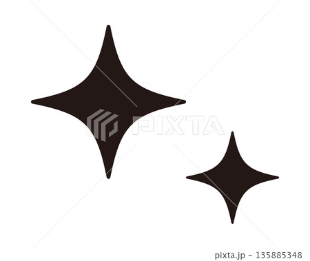 シンプルな星のイラスト　キラキラ　アイコン 135885348