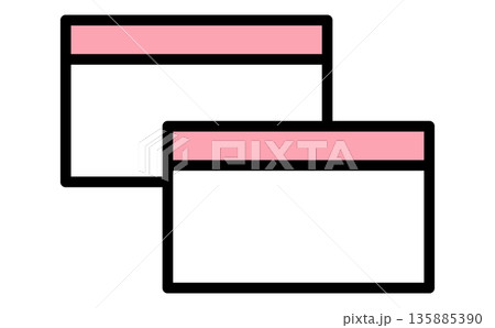 業務アプリを表す重なったウインドウ画面のイラスト 業務アプリを表す重なったウインドウ画面のイラスト 135885390