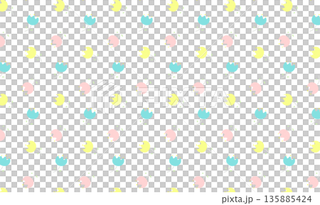 黄色とピンクと緑の葉と茎がついた曲がったチューリップの花模様 135885424