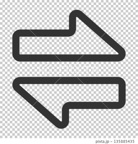 Arrow icon (simple, line drawing, monochrome) 135885435