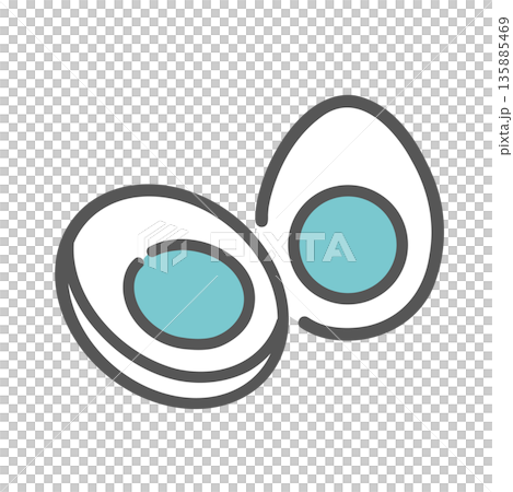 Illustration of a boiled egg cut in half (protein food) Illustration of a boiled egg cut in half (protein food) 135885469