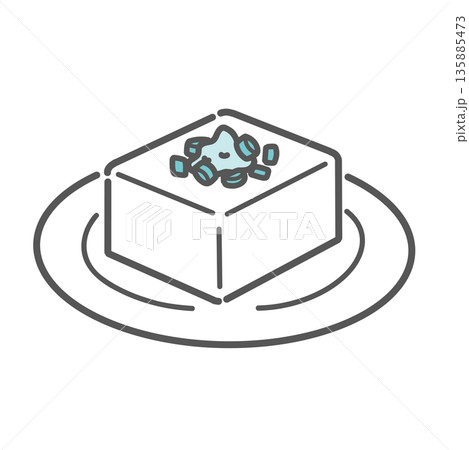 冷奴のイラスト（タンパク質食材/豆腐） 135885473