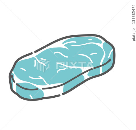赤身肉のイラスト（タンパク質食材/牛肉） 135885474