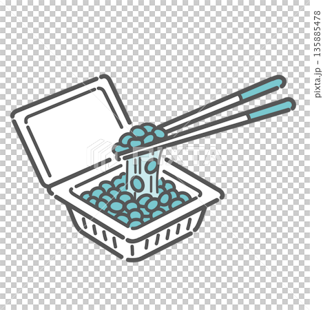 Illustration of natto (protein ingredient/fermented food) Illustration of natto (protein ingredient/fermented food) 135885478