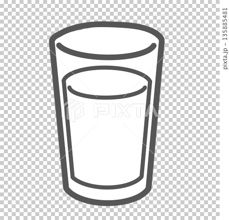 Illustration of a glass of milk (milk/dairy product) Illustration of a glass of milk (milk/dairy product) 135885481