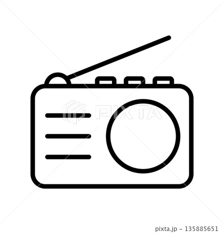 radio icon vector design template in white background 135885651