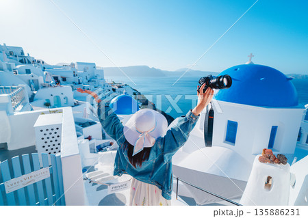 サントリーニの美しい風景 135886231