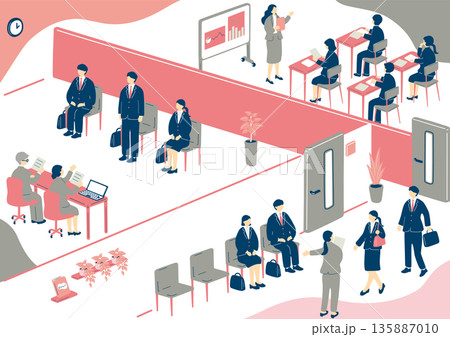 就活生の面接と会社説明会 就活生の面接と会社説明会 135887010
