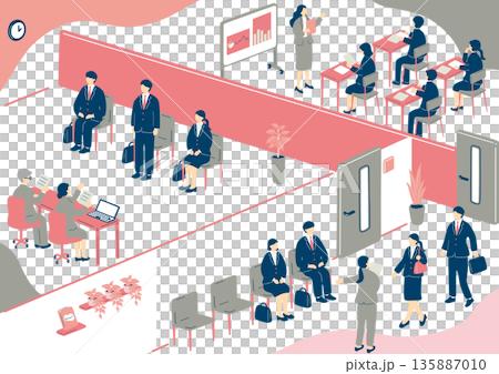 就活生の面接と会社説明会 就活生の面接と会社説明会 135887010