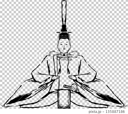 お内裏様の和風イラスト素材 135887186