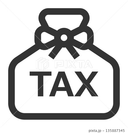 TAX　税金　アイコン（シンプル・線画・モノクロ） 135887345