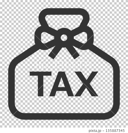 TAX　税金　アイコン（シンプル・線画・モノクロ） 135887345