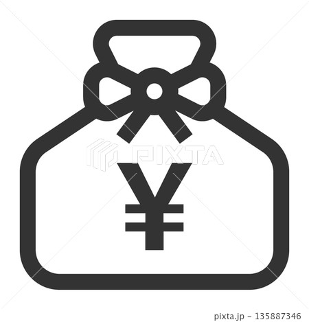お金 貯金 アイコン(シンプル・線画・モノクロ) お金 貯金 アイコン(シンプル・線画・モノクロ) 135887346