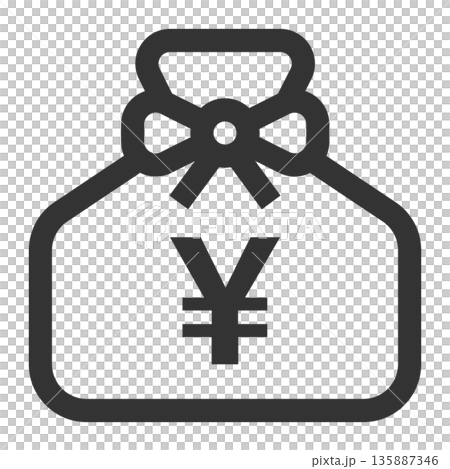 お金 貯金 アイコン(シンプル・線画・モノクロ) お金 貯金 アイコン(シンプル・線画・モノクロ) 135887346