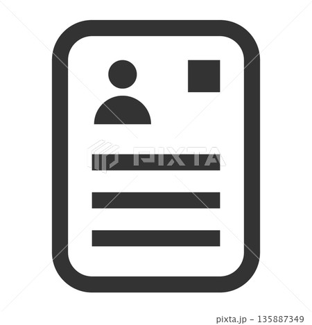 履歴書 経歴書 アイコン(シンプル・線画・モノクロ) 履歴書 経歴書 アイコン(シンプル・線画・モノクロ) 135887349