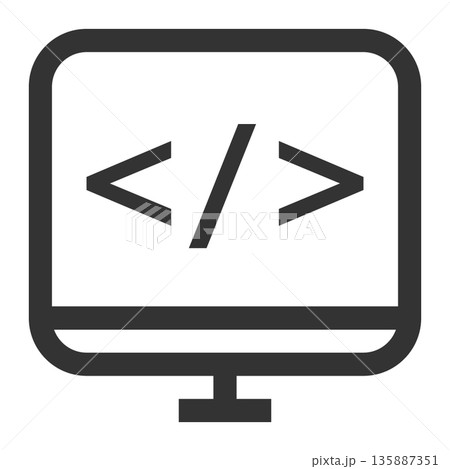 プログラム コーディング アイコン(シンプル・線画・モノクロ) プログラム コーディング アイコン(シンプル・線画・モノクロ) 135887351