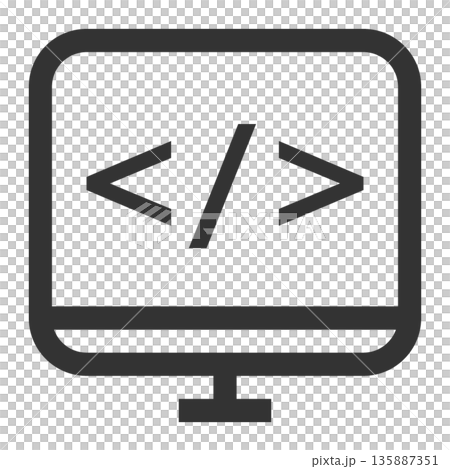 プログラム コーディング アイコン(シンプル・線画・モノクロ) プログラム コーディング アイコン(シンプル・線画・モノクロ) 135887351