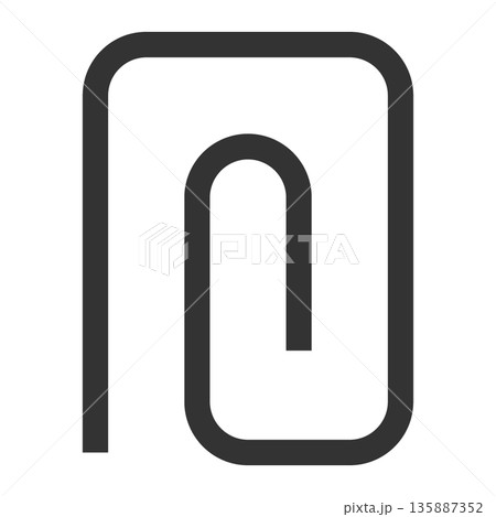 クリップ　アイコン（シンプル・線画・モノクロ） 135887352