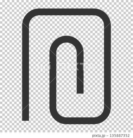 クリップ　アイコン（シンプル・線画・モノクロ） 135887352