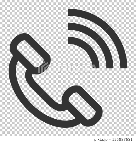 Telephone call icon (simple, line drawing, monochrome) Telephone call icon (simple, line drawing, monochrome) 135887651