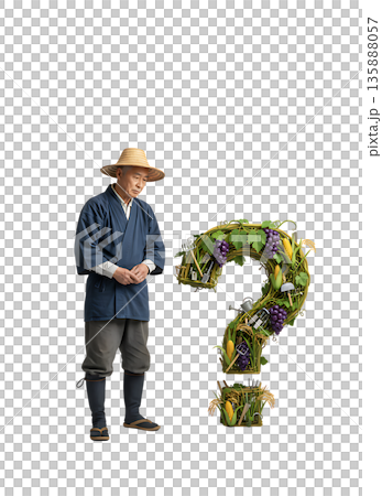 一位迷茫的農夫享受片刻寧靜 135888057