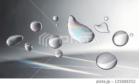モダンな光の屈折で描く浮遊ガラスの空間表現 135888352