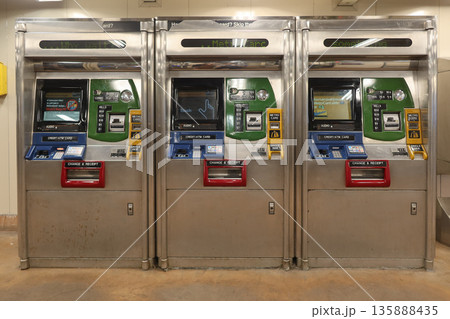 MTA subway ticket vending machines at 125 Street Station, New York, USA. August 27, 2025 MTA subway ticket vending machines at 125 Street Station, New York, USA. August 27, 2025 135888435