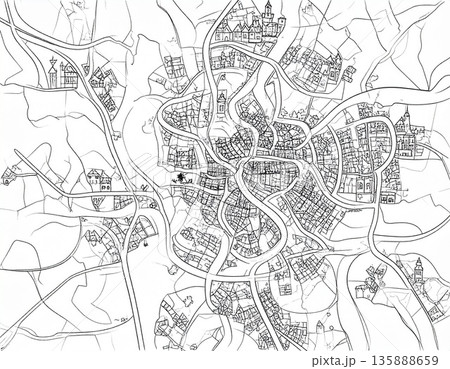 不規則な道路 135888659