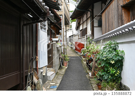 【和歌山県和歌山市】漁村集落 雑賀崎の細い路地 135888872