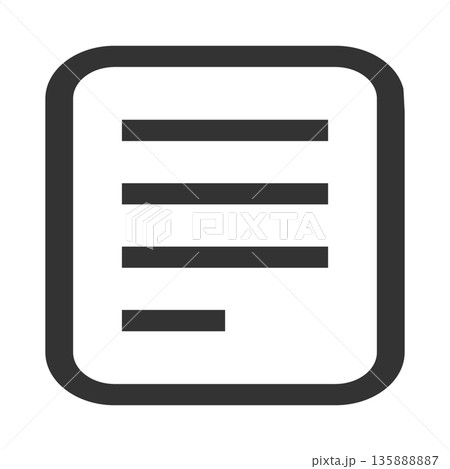 メモ 書類 アイコン(シンプル・線画・モノクロ) メモ 書類 アイコン(シンプル・線画・モノクロ) 135888887