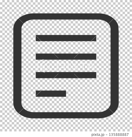 メモ 書類 アイコン(シンプル・線画・モノクロ) メモ 書類 アイコン(シンプル・線画・モノクロ) 135888887