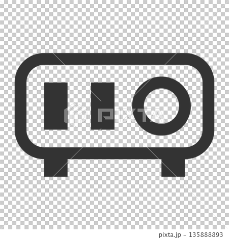 投影機圖示（簡潔線條畫，單色） 135888893