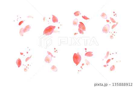 桜イラスト。水彩画で描いた桜の春背景。桜のベクターイラスト。春の桜フレーム。 桜イラスト。水彩画で描いた桜の春背景。桜のベクターイラスト。春の桜フレーム。 135888912