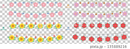 Simple and cute four seasons garland set 135889216