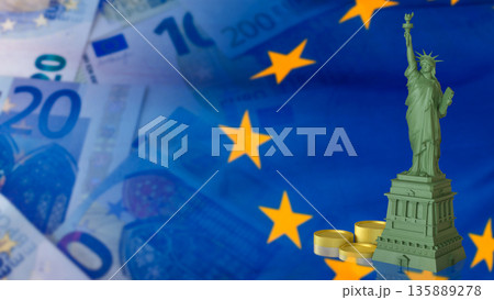 European Union Finance And International Economic Freedom Concept 3d render. European Union Finance And International Economic Freedom Concept 3d render. 135889278