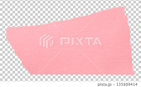 pink crumpled torn tape isolated on transparent background. 135889414