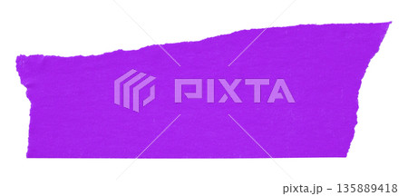 purple crumpled torn tape isolated on transparent background. 135889418