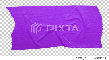 purple crumpled torn tape isolated on transparent background. purple crumpled torn tape isolated on transparent background. 135889441