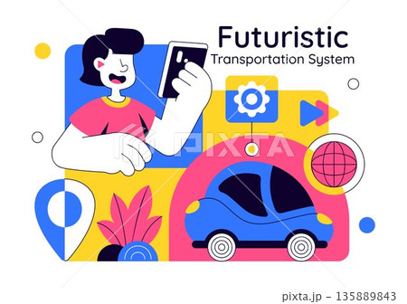 Futuristic Transportation System Vector Illustration Featuring Smart Mobility, Autonomous Vehicles, And Urban Infrastructure With Flat Background Futuristic Transportation System Vector Illustration Featuring Smart Mobility, Autonomous Vehicles, And Urban Infrastructure With Flat Background 135889843
