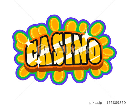Casino western and Wild West Y2K groovy sticker or retro print. Wild West cowboy Y2K vector sticker, Texas ranch and rodeo tag. American history label with casino jackpot golden coins and typography Casino western and Wild West Y2K groovy sticker or retro print. Wild West cowboy Y2K vector sticker, Texas ranch and rodeo tag. American history label with casino jackpot golden coins and typography 135889850
